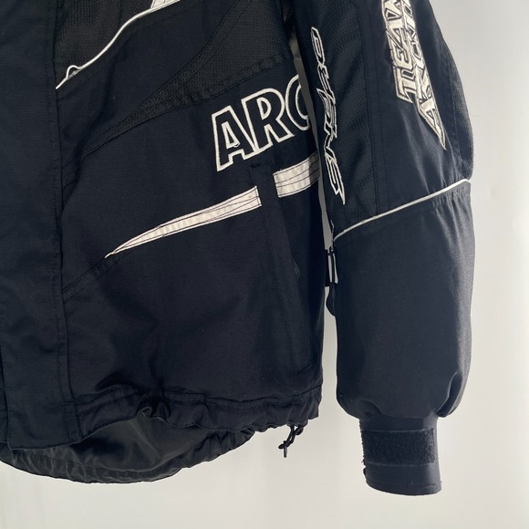 Arctic Cat Team Arctic Sno Pro A-Tex Snowmobile Jacket Black White *READ* Sz L M - Picture 4 of 16